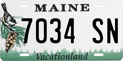 ME license plate 7034SN