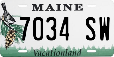 ME license plate 7034SW