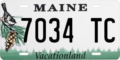 ME license plate 7034TC