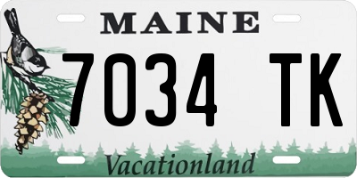 ME license plate 7034TK