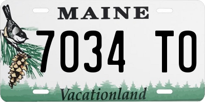 ME license plate 7034TO