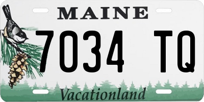 ME license plate 7034TQ