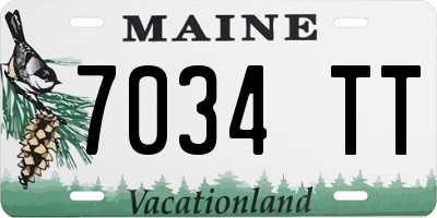 ME license plate 7034TT