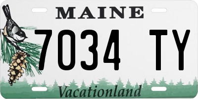 ME license plate 7034TY