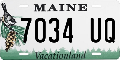 ME license plate 7034UQ
