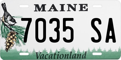 ME license plate 7035SA