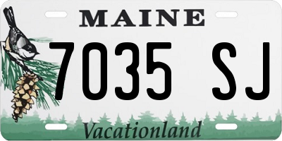 ME license plate 7035SJ