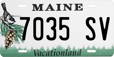 ME license plate 7035SV