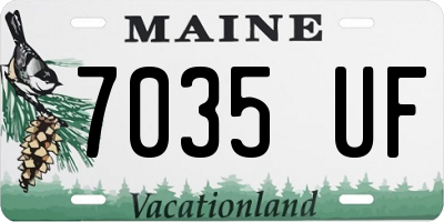ME license plate 7035UF