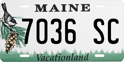 ME license plate 7036SC