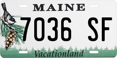 ME license plate 7036SF