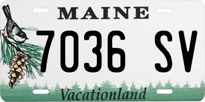 ME license plate 7036SV
