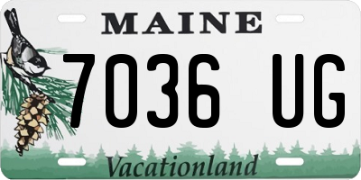 ME license plate 7036UG