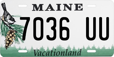 ME license plate 7036UU
