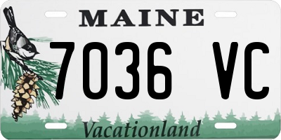 ME license plate 7036VC