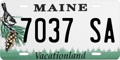 ME license plate 7037SA