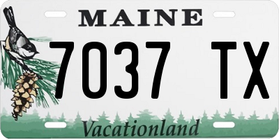 ME license plate 7037TX