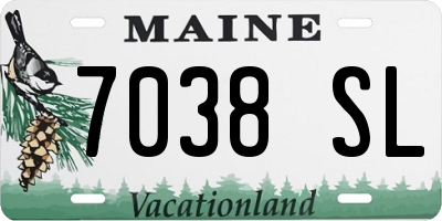 ME license plate 7038SL