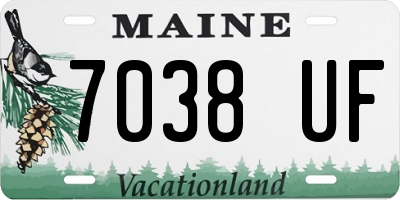 ME license plate 7038UF