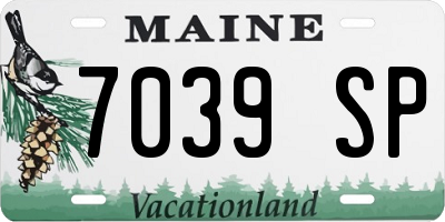 ME license plate 7039SP