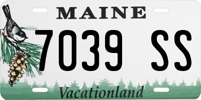 ME license plate 7039SS