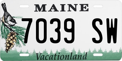 ME license plate 7039SW