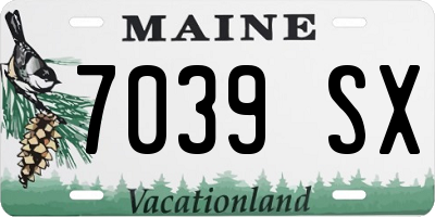 ME license plate 7039SX