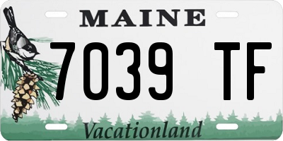 ME license plate 7039TF