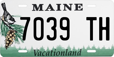ME license plate 7039TH