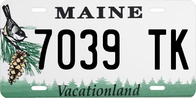 ME license plate 7039TK