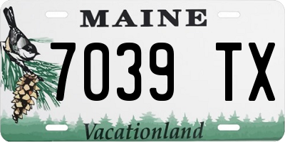 ME license plate 7039TX