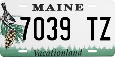 ME license plate 7039TZ