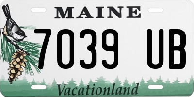 ME license plate 7039UB
