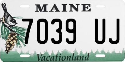 ME license plate 7039UJ