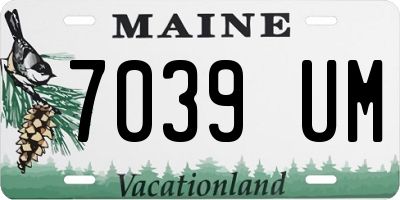 ME license plate 7039UM