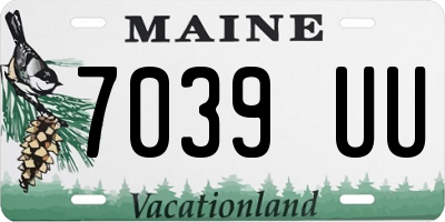 ME license plate 7039UU