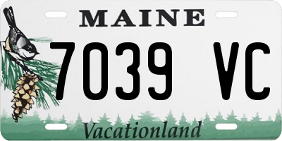 ME license plate 7039VC