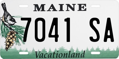 ME license plate 7041SA