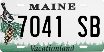 ME license plate 7041SB