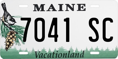 ME license plate 7041SC