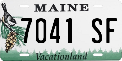 ME license plate 7041SF