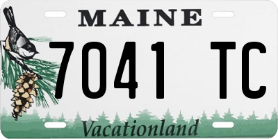ME license plate 7041TC