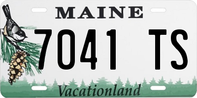 ME license plate 7041TS