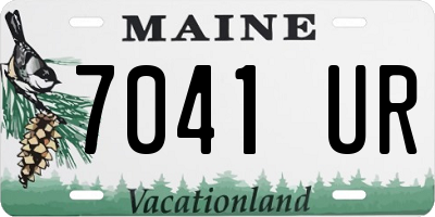 ME license plate 7041UR