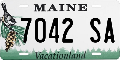 ME license plate 7042SA