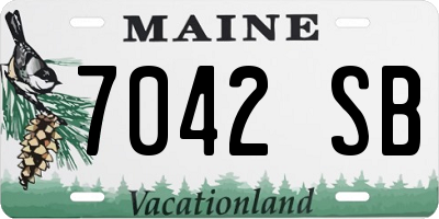 ME license plate 7042SB