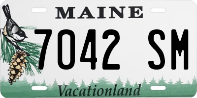 ME license plate 7042SM