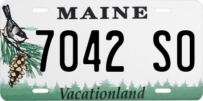 ME license plate 7042SO