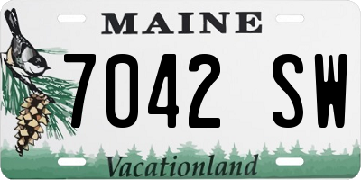 ME license plate 7042SW