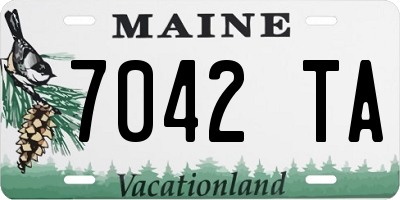 ME license plate 7042TA